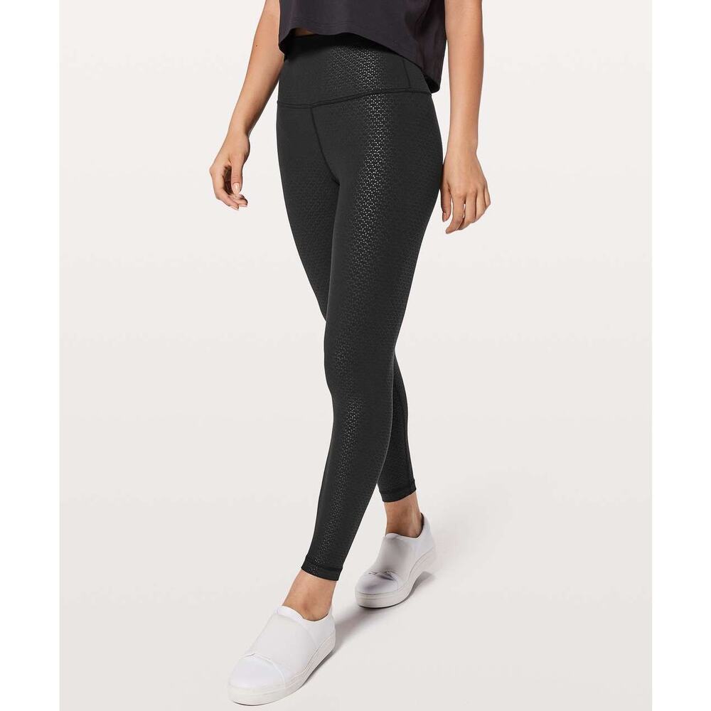 Lululemon Align Pant 25" Legging Size 6 Mono Emboss Black High Rise Yoga Gym